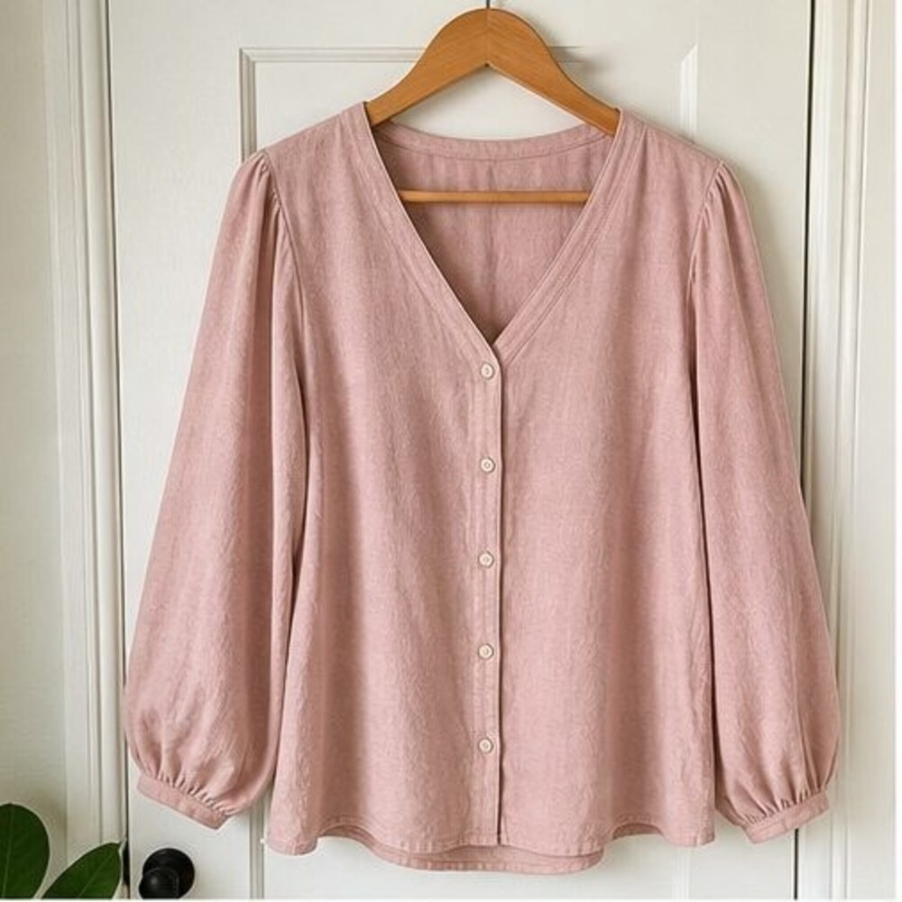 Blush Pleated Blouse